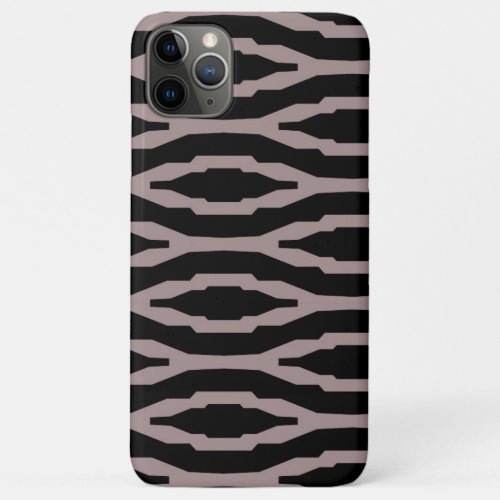 Santa Fe Pink  Black Geometric Modern Pattern iPhone 11 Pro Max Case