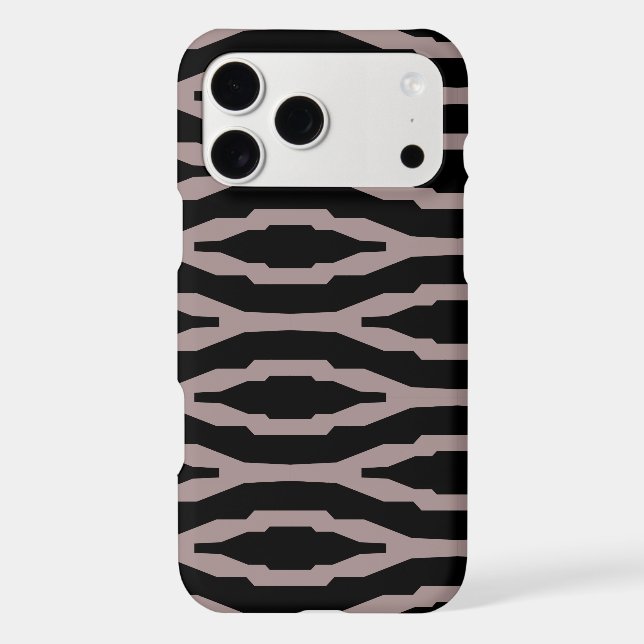 Santa Fe Pink & Black Geometric Modern Pattern Iphone Case (Back)