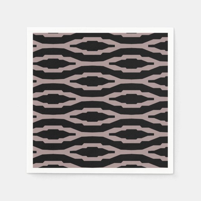Santa Fe Pink & Black Geometric Modern Pattern Napkins (Front)