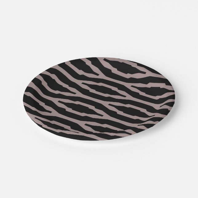 Santa Fe Pink & Black Geometric Modern Pattern Paper Plates (Angled)