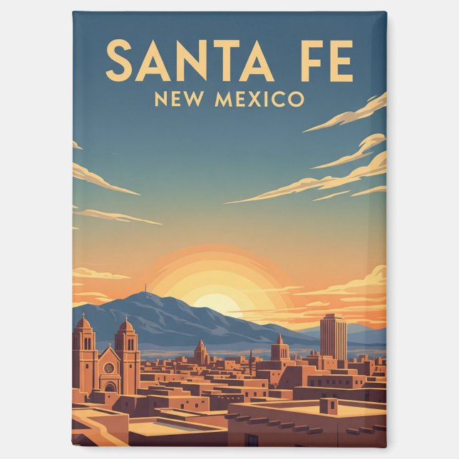 Santa Fe Skyline New Mexico Travel Magnet (Front)