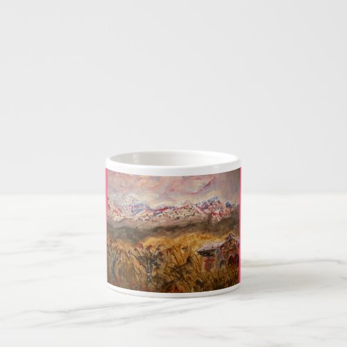 santa fe snow art espresso cup