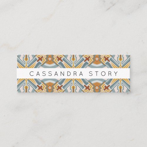 Santa Fe Tiles Earthy Modern Boho Pattern Mini Business Card