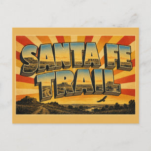 Santa Fe Trail Kansas Prairie Bluffs River Art Postcard