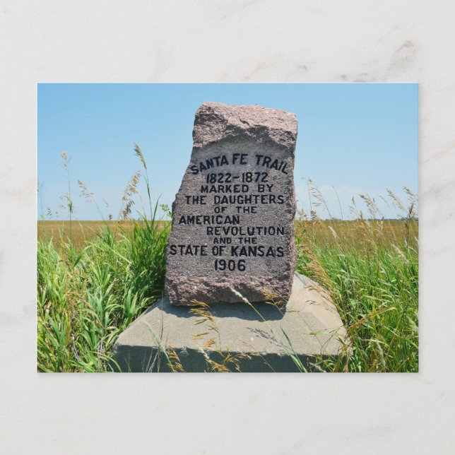 Santa Fe Trail Marker #35 in Kansas Postcard (Front)