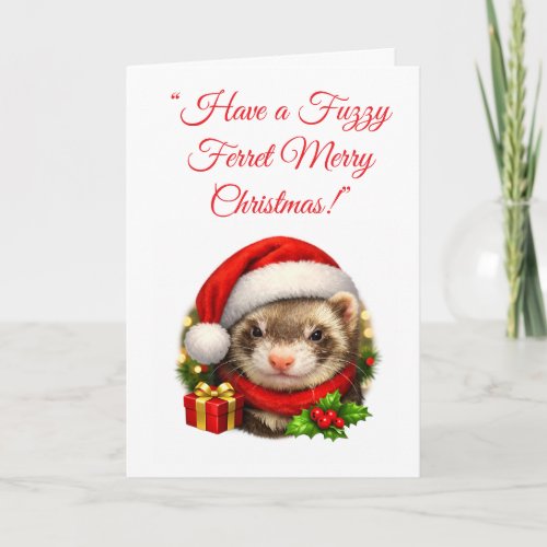 Santa Ferret Christmas Card