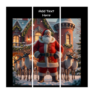 Santa Festive Interiors Premium Wall Décor-Art Triptych