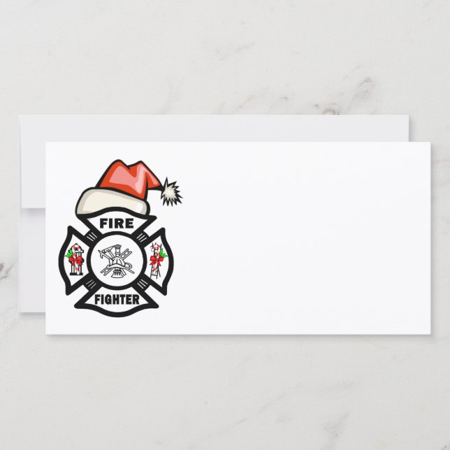 Santa Firefighter Holiday Card (Front)