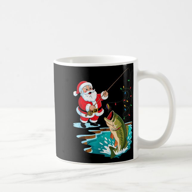 Santa Fishing Lure B Fish Christmas Pajamas Boy To Coffee Mug (Right)