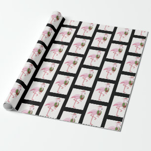 Santa Flamingo Christmas Wrapping Paper