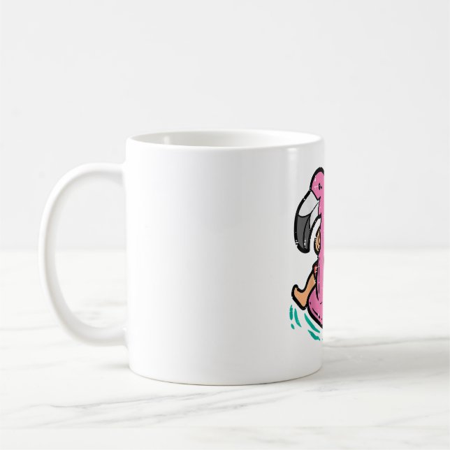 Santa Flamingo Floatie Funny Christmas In July Sum Coffee Mug (Left)