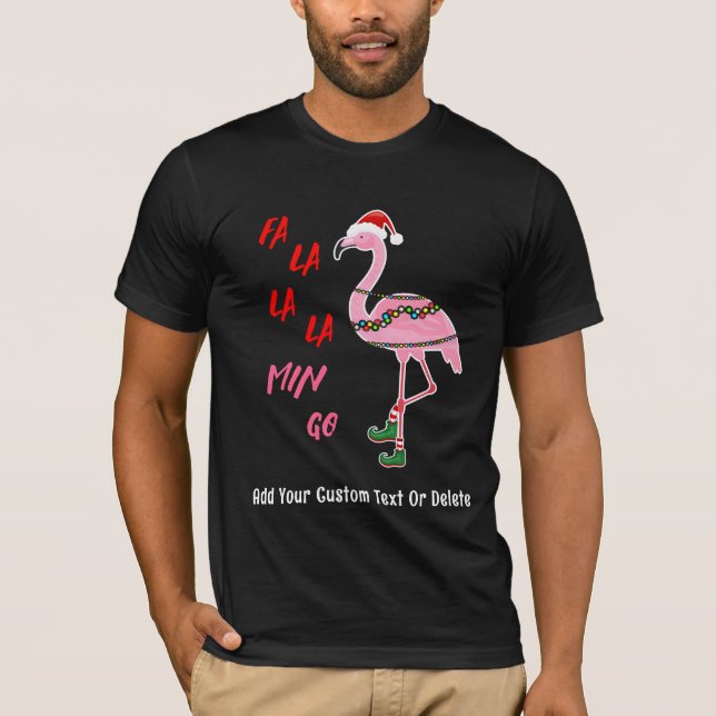 Santa Flamingo Floatie Funny Christmas July Summer T-Shirt (Front)