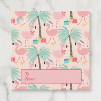 Santa Flamingo's - Fun Pink Tropical Christmas