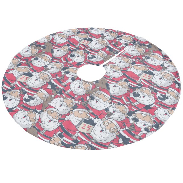Santa Fleece Tree Skirt (Angled)