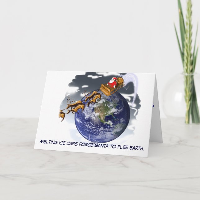 Santa Flees Earth Card (Front)
