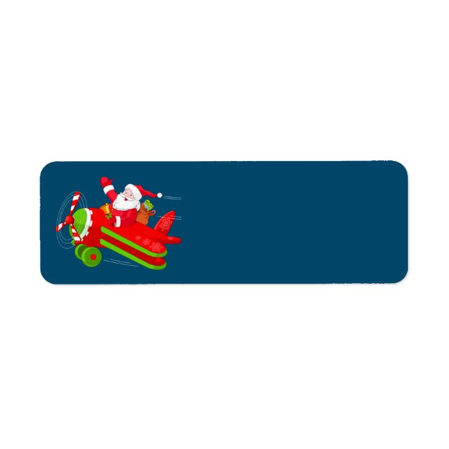 Santa Flying Airplane Address Labels (Front)