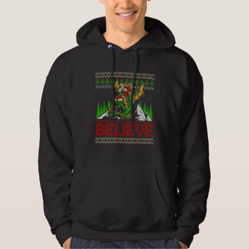 Santa Flying Dragon Believe Ugly Christmas Sweater