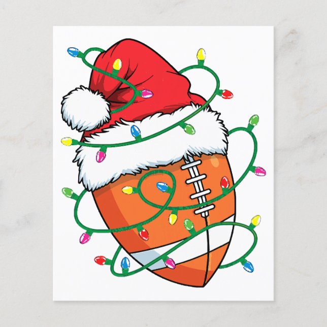 Santa Football Sports Ball Men Boys Christmas Xmas (Front)