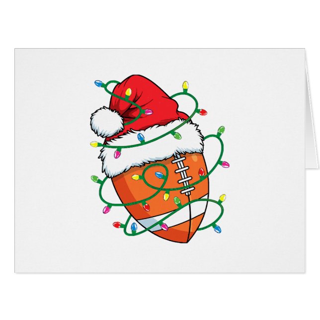 Santa Football Sports Ball Men Boys Christmas Xmas (Front Horizontal)