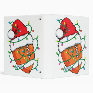 Santa Football Sports Ball Men Boys Christmas Xmas 3 Ring Binder