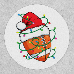 Santa Football Sports Ball Men Boys Christmas Xmas Patch