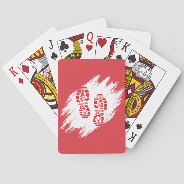 Santa Footprint Poker Cards (Back)
