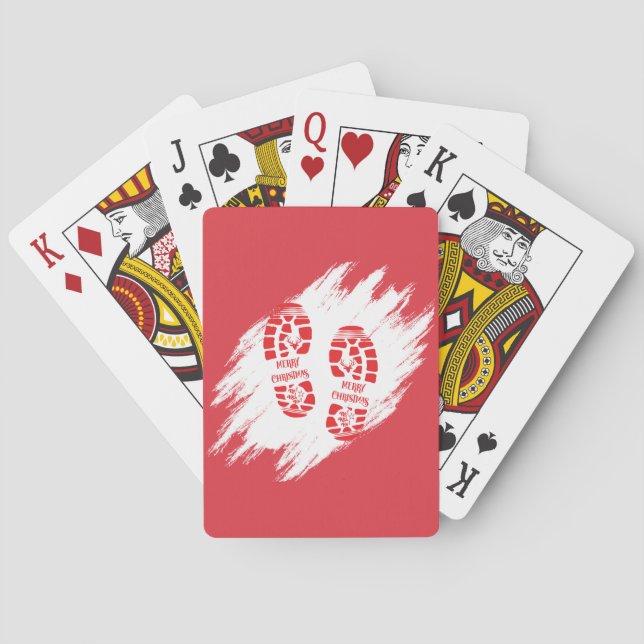 Santa Footprint Poker Cards (Back)
