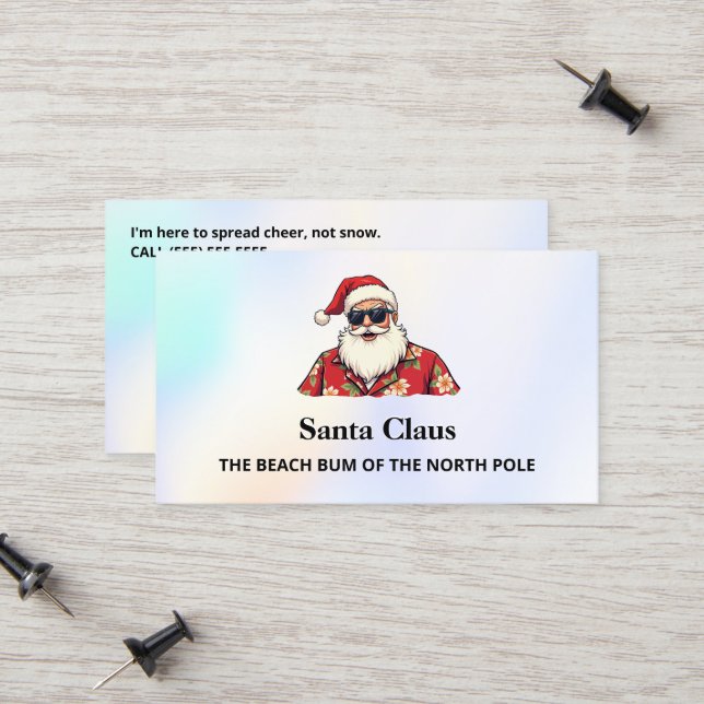 Santa for Hire Funny Calling Card (Front/Back In Situ)