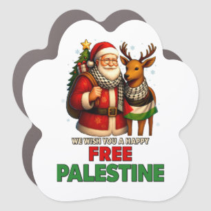 Santa for Palestine – Christmas Peace Car Magnet