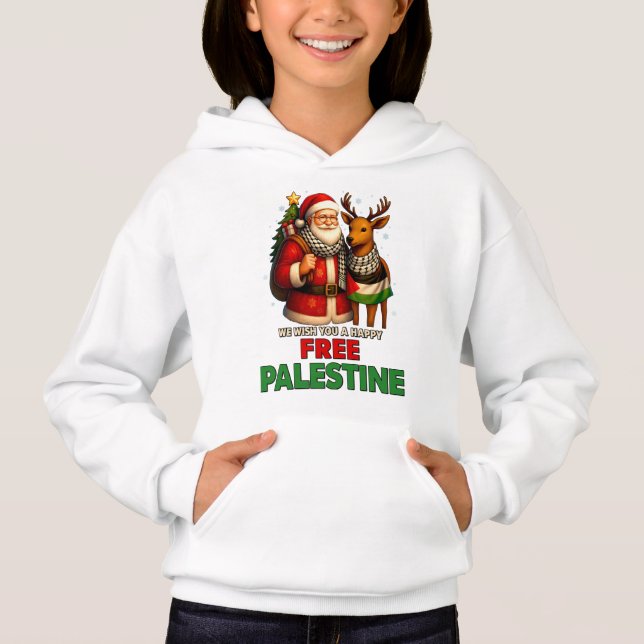Santa for Palestine – Christmas Peace Hoodie (Front)