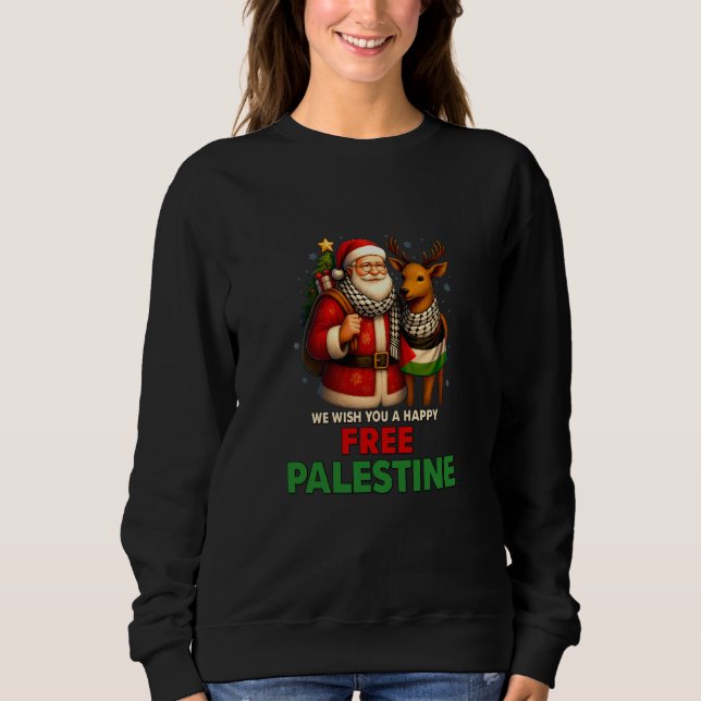 Santa for Palestine – Christmas Peace Sweatshirt (Front)