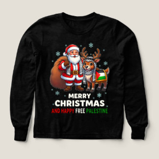 Santa for Palestine – Christmas Peace Tri-Blend Shirts