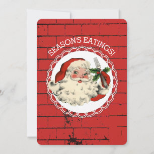 Santa fork restaurant chef catering Christmas card