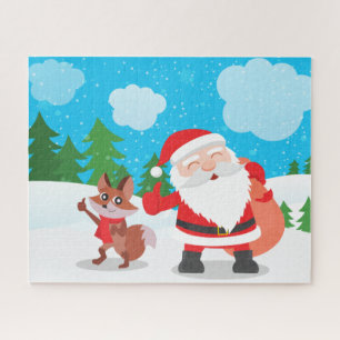 Santa & Fox Christmas Snow Puzzle