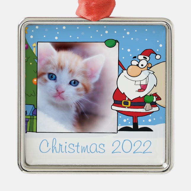 Santa Frame Photo Ornament (Front)