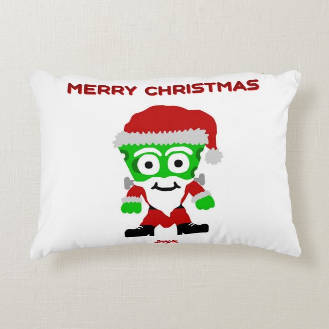 Santa FrankenCheese Accent Pillow (Front)