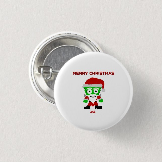 Santa FrankenCheese Round Button (Front & Back)