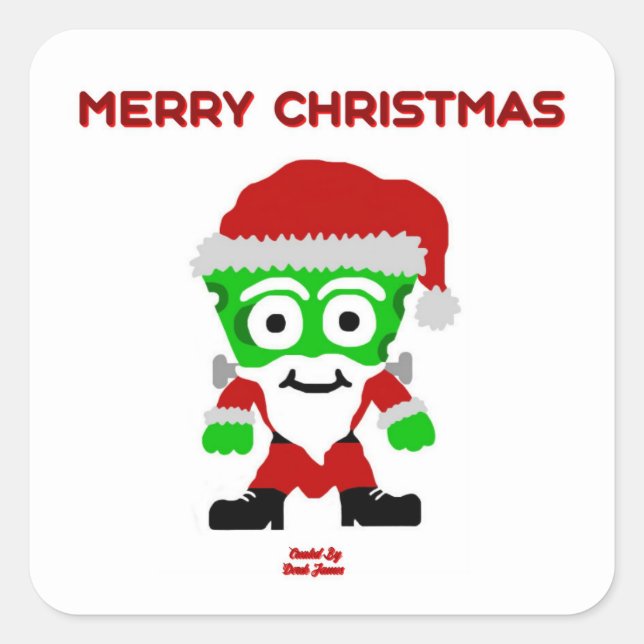 Santa FrankenCheese Square Sticker (Front)