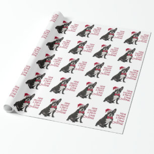 Santa Frenchie Wrapping Paper