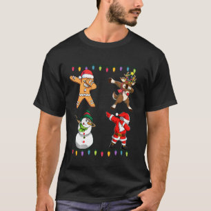Santa Friends Dabbing Christmas Kids Boys Girls Xm T-Shirt