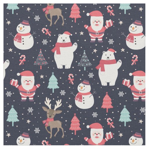 Santa & Friends Pattern Fabric