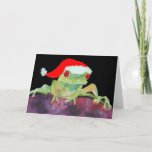 Santa Frog Christmas Card at Zazzle