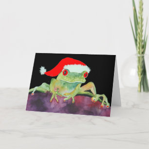 Santa frog Christmas card