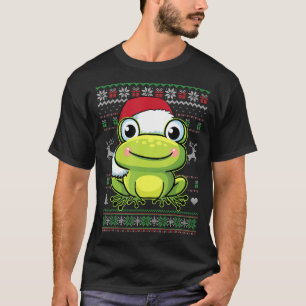 Santa Frog Christmas Tree Lights Ugly Sweater Frog