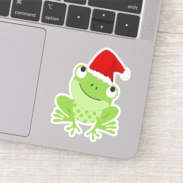 Santa Frog Sticker (Detail)