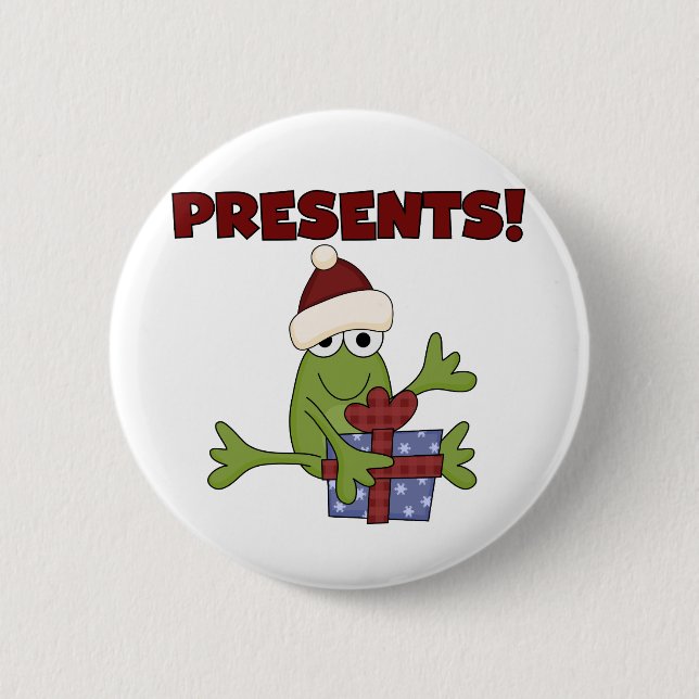 Santa Frog Tshirts and Gifts Pinback Button (Front)