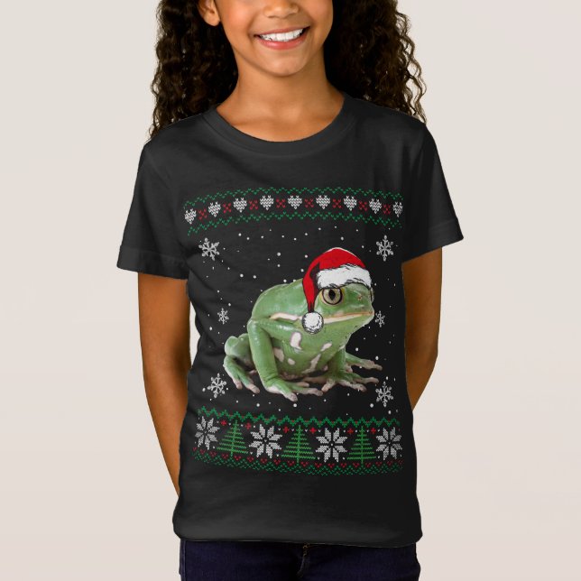 Santa Frog Ugly Sweater Animals Christmas Pajama (Front)