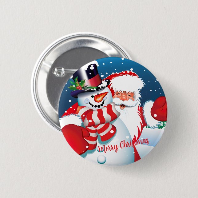Santa & Frosty Button (Front & Back)