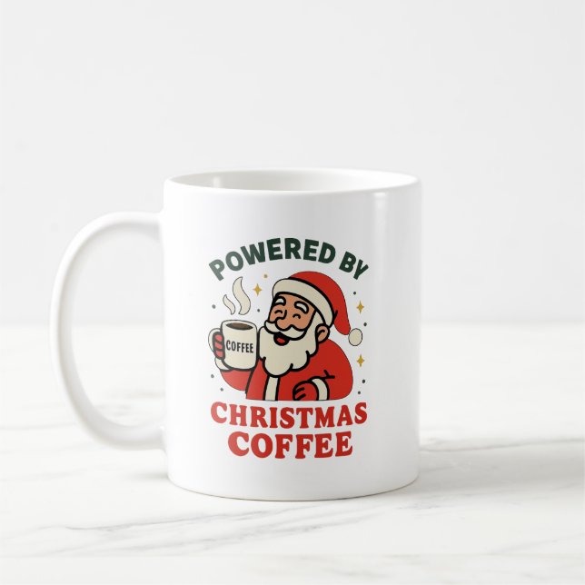 Santa Fueled by Christmas Coffee Mug (Left)