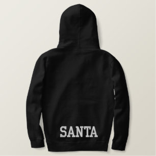 SANTA Fun & Playful Sports Font Embroidered Hoodie